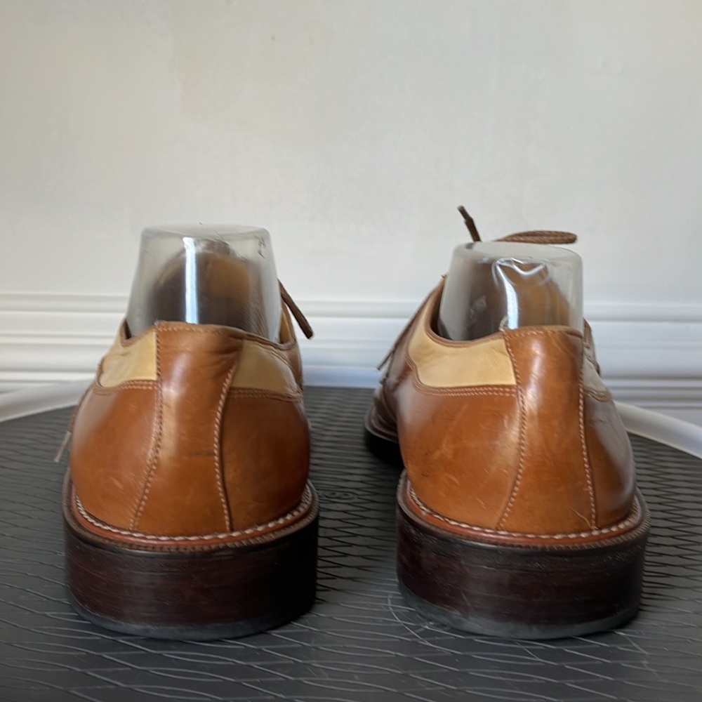 Two-Tone MAGNANNI Tan Oxford Blucher Square Toe Dress Shoes 12M SPAIN - Picture 6 of 16